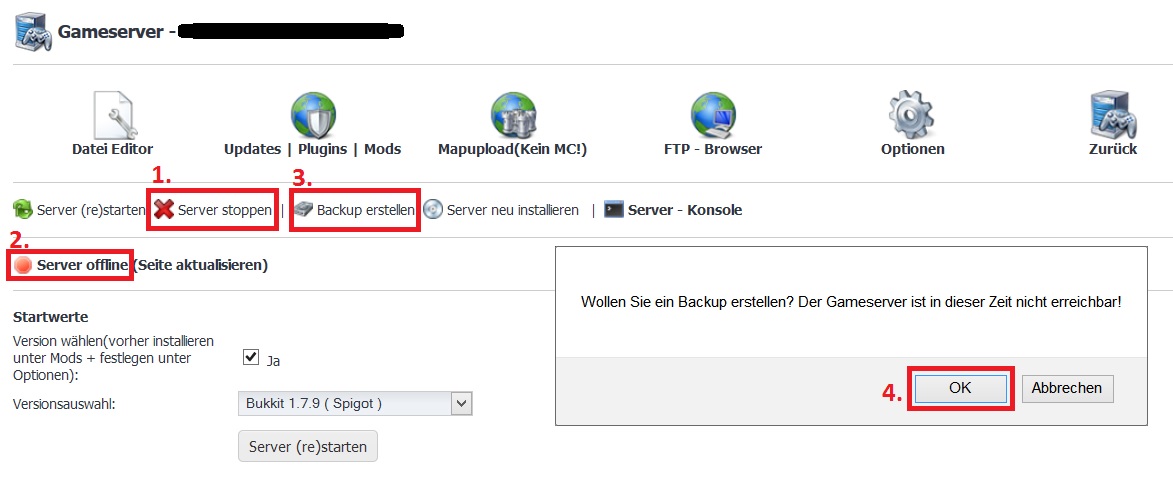 TekBase Backup erstellen