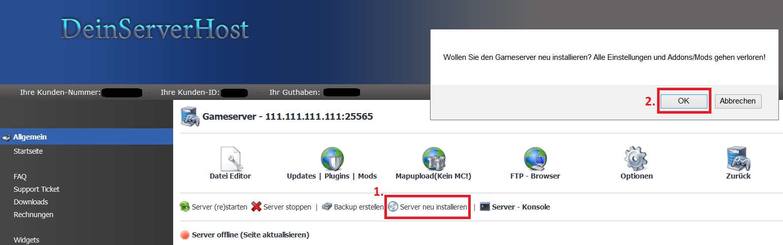 WHMCS Server neuinstallieren