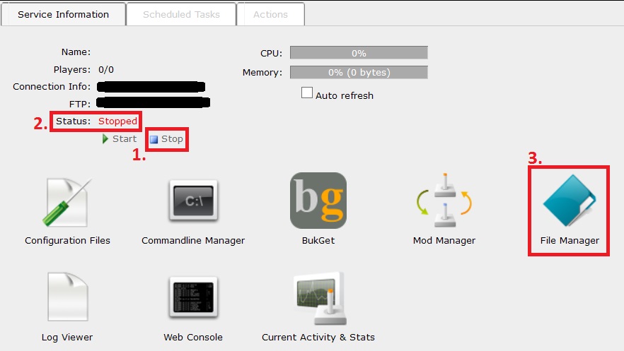 WHMCS File Manager auswählen